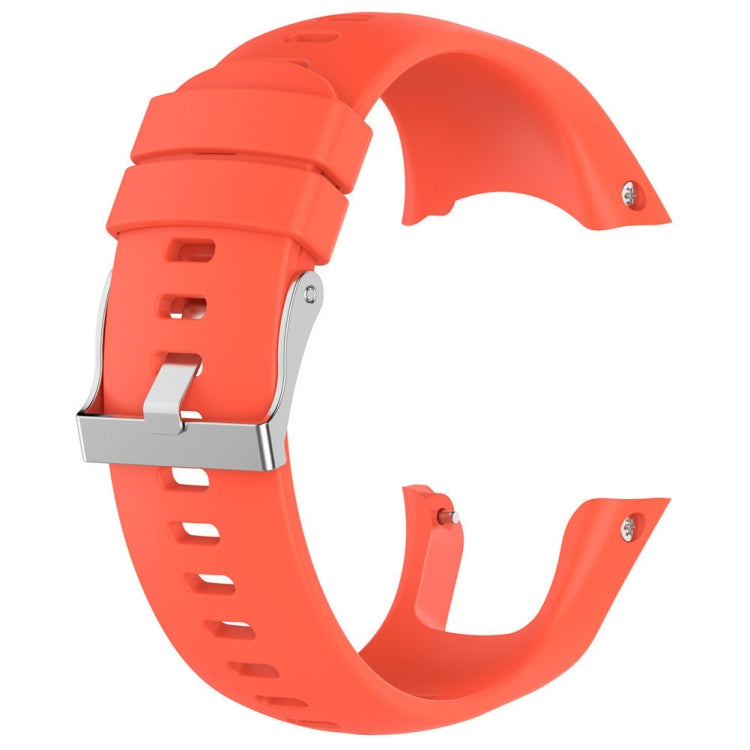 Orange silicone watch band for Suunto Spartan Trainer Wrist HR, a durable, comfortable, and flexible replacement strap for athletes.