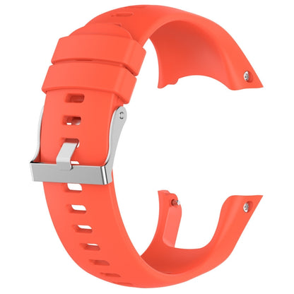 Orange silicone watch band for Suunto Spartan Trainer Wrist HR, a durable, comfortable, and flexible replacement strap for athletes.
